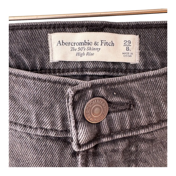 Abercrombie & Fitch The 90's Skinny High Rise Jeans. Size 29 / 8 LONG - Picture 6 of 14